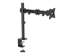 StarTech.com Desk Mount Monitor Arm for up to 34" VESA Compatible Displays, Articulating Pole Mount with Single Monitor Arm, Ergonomic Height Adjustable, Desk Clamp or Grommet, Black - Small Footprint Design (ARMPIVOTB) - adjustable arm - for LCD display