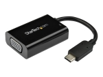 StarTech.com USB C to VGA Adapter with Power Delivery, 1080p USB Type-C to VGA Monitor Video Converter with Charging, 60W PD Pass-Through, Thunderbolt 3 Compatible Projector Adapter, Black - USB-C to Analog VGA (CDP2VGAUCP) - USB / VGA adapter - 15 m