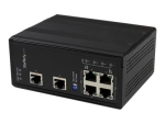 StarTech.com 6 Port Unmanaged Industrial Gigabit Ethernet Switch w/ 4 PoE+ Ports & Voltage Regulation - DIN Rail/Wall Mountable PoE Switch (IES61002POE) - switch - 6 ports - unmanaged