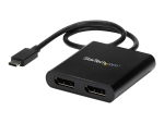 StarTech.com 2-Port Multi Monitor Adapter, USB-C to 2x DisplayPort 1.2 Video Splitter, USB Type-C to DP MST Hub, Dual 4K 30Hz or 1080p 60Hz, Compatible with Thunderbolt 3, Windows Only - Multi Stream Transport (MSTCDP122DP) - DisplayPort adapter - USB-C t