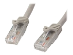 StarTech.com 2m CAT6 Ethernet Cable, 10 Gigabit Snagless RJ45 650MHz 100W PoE Patch Cord, CAT 6 10GbE UTP Network Cable w/Strain Relief, Grey, Fluke Tested/Wiring is UL Certified/TIA - Category 6 - 24AWG (N6PATC2MGR) - patch cable - 2 m - grey
