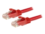 StarTech.com 3m CAT6 Ethernet Cable, 10 Gigabit Snagless RJ45 650MHz 100W PoE Patch Cord, CAT 6 10GbE UTP Network Cable w/Strain Relief, Red, Fluke Tested/Wiring is UL Certified/TIA - Category 6 - 24AWG (N6PATC3MRD) - patch cable - 3 m - red