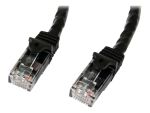 StarTech.com 5m CAT6 Ethernet Cable, 10 Gigabit Snagless RJ45 650MHz 100W PoE Patch Cord, CAT 6 10GbE UTP Network Cable w/Strain Relief, Black, Fluke Tested/Wiring is UL Certified/TIA - Category 6 - 24AWG (N6PATC5MBK) - patch cable - 5 m - black