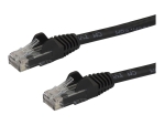 StarTech.com 75ft CAT6 Ethernet Cable, 10 Gigabit Snagless RJ45 650MHz 100W PoE Patch Cord, CAT 6 10GbE UTP Network Cable w/Strain Relief, Black, Fluke Tested/Wiring is UL Certified/TIA - Category 6 - 24AWG (N6PATCH75BK) - patch cable - 22.9 m - black