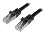StarTech.com 1m CAT6 Ethernet Cable, 10 Gigabit Shielded Snagless RJ45 100W PoE Patch Cord, CAT 6 10GbE SFTP Network Cable w/Strain Relief, Black, Fluke Tested/Wiring is UL Certified/TIA - Category 6 - 26AWG (N6SPAT1MBK) - patch cable - 1 m - black