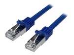 StarTech.com 2m CAT6 Ethernet Cable, 10 Gigabit Shielded Snagless RJ45 100W PoE Patch Cord, CAT 6 10GbE SFTP Network Cable w/Strain Relief, Blue, Fluke Tested/Wiring is UL Certified/TIA - Category 6 - 26AWG (N6SPAT2MBL) - patch cable - 2 m - blue