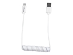 StarTech.com Lightning to USB Cable - Coiled Lightning Cable - 0.6m (2ft) - White - Apple MFi Certified (USBCLT60CMW) - Lightning cable - Lightning / USB - 60 cm