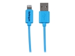 StarTech.com 1m 3ft Blue Apple 8pin Lightning to USB Cable iPhone iPod iPad - Colored Lightning Charge Sync Cable for Blue iPhone 5c (USBLT1MBL) - Lightning cable - Lightning / USB - 1 m