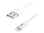 StarTech.com 1m (3ft) White Apple 8-pin Lightning Connector to USB Cable for iPhone / iPod / iPad - Charge and Sync Cable - 1 meter (USBLT1MW) - Lightning cable - Lightning / USB - 1 m